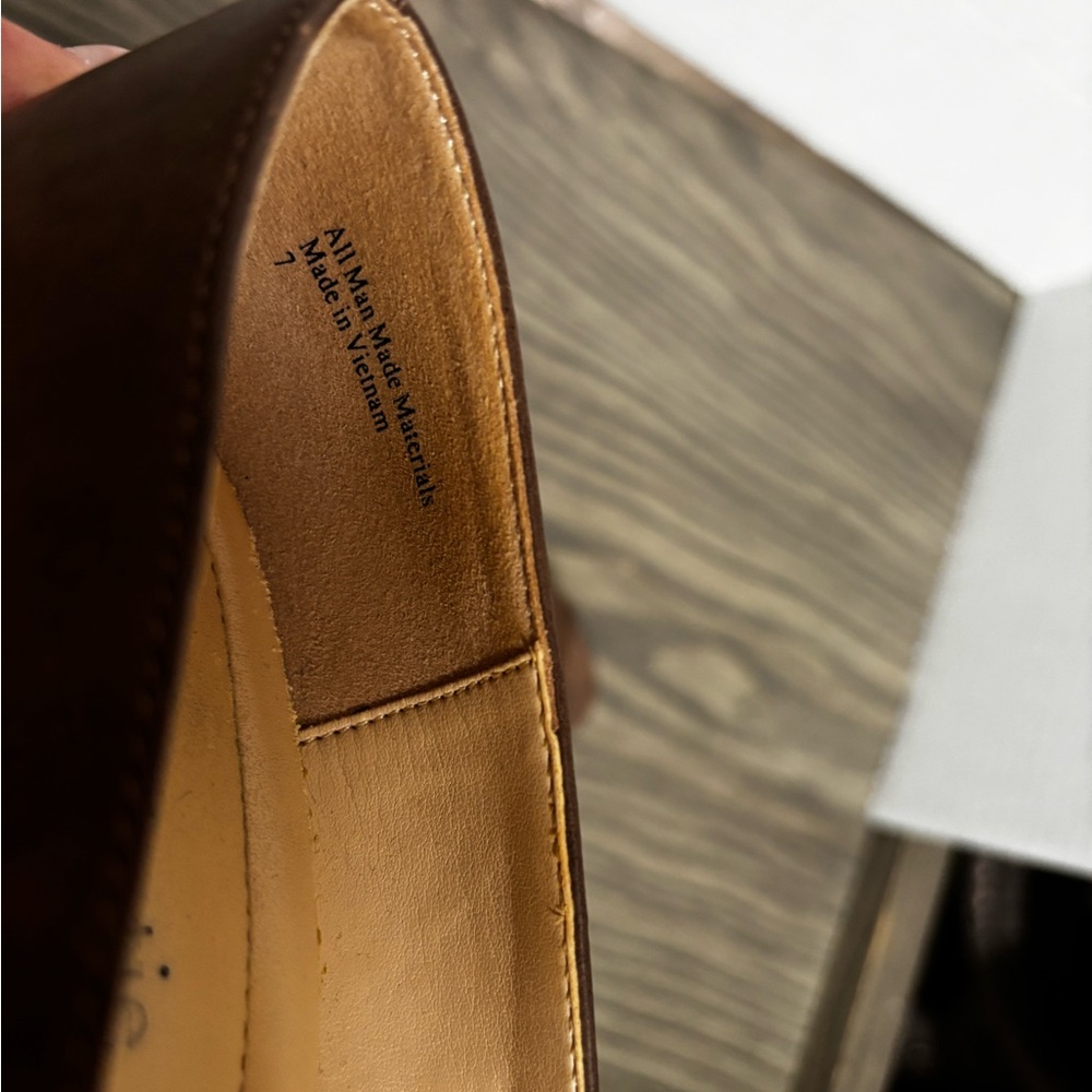 Kelly & Katie Size 7 Brown Peep Toe Slip On High Heel Shoe - Picture 7 of 8